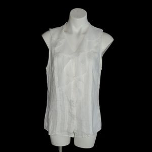 Carole Little Linen Sleeveless Blouse